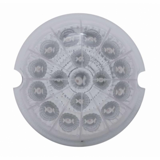 17 LED Watermelon Reflector Cab Light - Amber LED/Clear Lens - Thumbnail 2