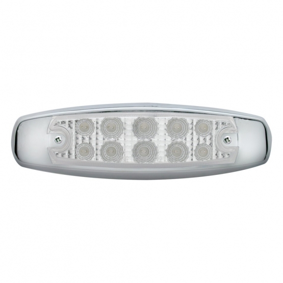 10 LED Reflector Rectangular Light (Clearance/Marker) - Amber LED/Clear Lens