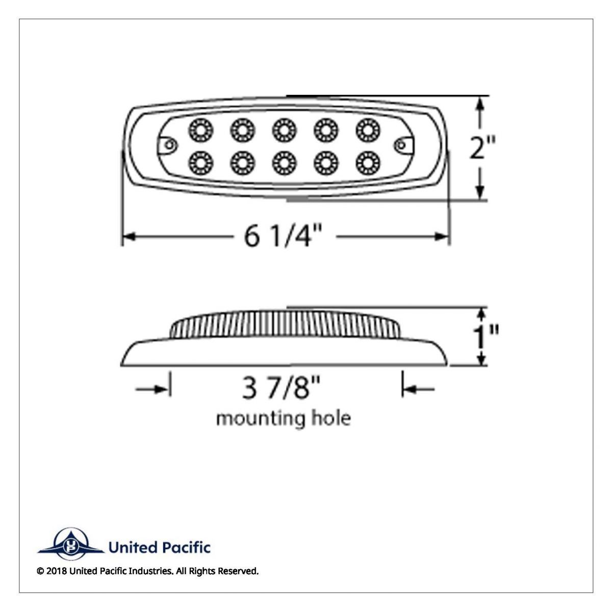 10 LED Reflector Rectangular Light (Clearance/Marker) - Red LED/Clear Lens - Thumbnail 4