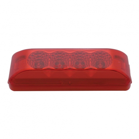 4 LED Reflector Rectangular Light (Clearance/Marker) - Red LED/Red Lens - Thumbnail 3