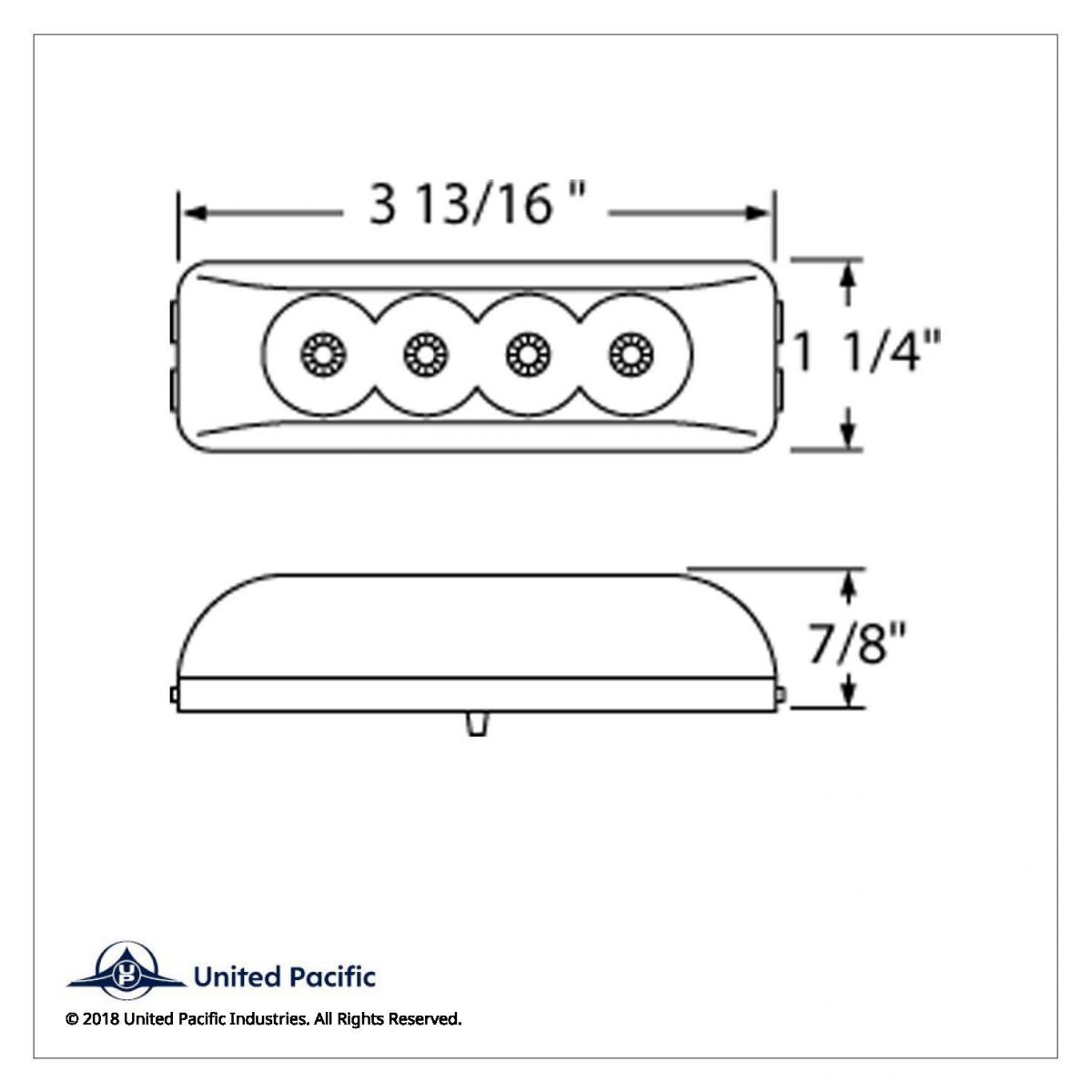 4 LED Reflector Rectangular Light (Clearance/Marker) - Red LED/Red Lens (Bulk) - Thumbnail 5