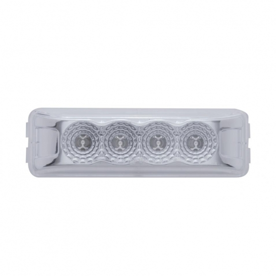 4 LED Reflector Rectangular Light (Clearance/Marker) - Red LED/Clear Lens