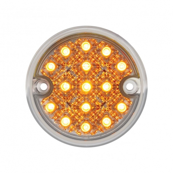 15 LED 3" Reflector Series 4 Light Only For Double Face Light Housing - Amber LED/Clear Lens (Bulk)