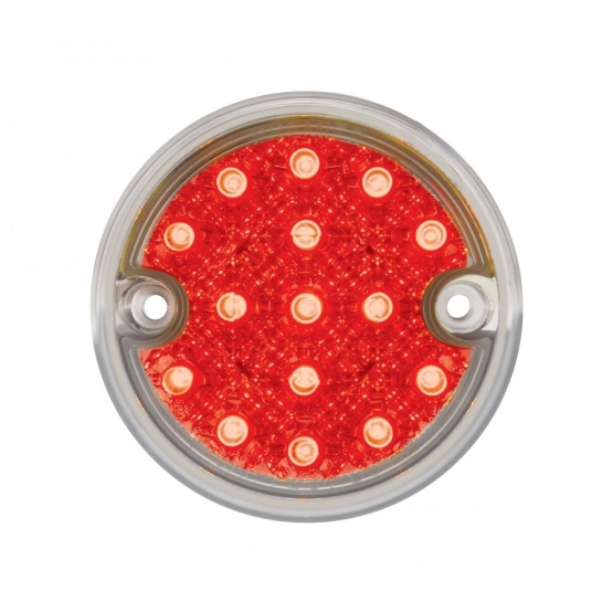 15 LED 3" Reflector Series 4 Light Only For Double Face Light Housing - Red LED/Clear Lens (Bulk)