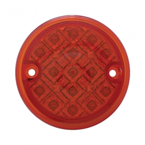 15 LED 3" Dual Function Reflector Single Face Light Only - Red LED/Red Lens (Bulk) - Thumbnail 2