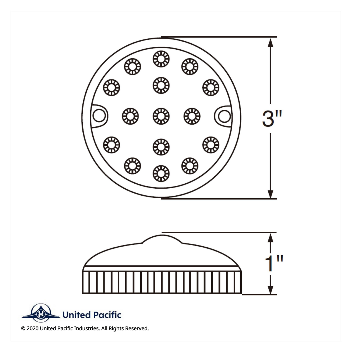 15 LED 3" Dual Function Reflector Single Face Light Only - Red LED/Red Lens (Bulk) - Thumbnail 4