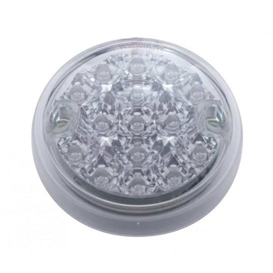 15 LED 3" Dual Function Reflector Single Face Light Only - Red LED/Clear Lens (Bulk)