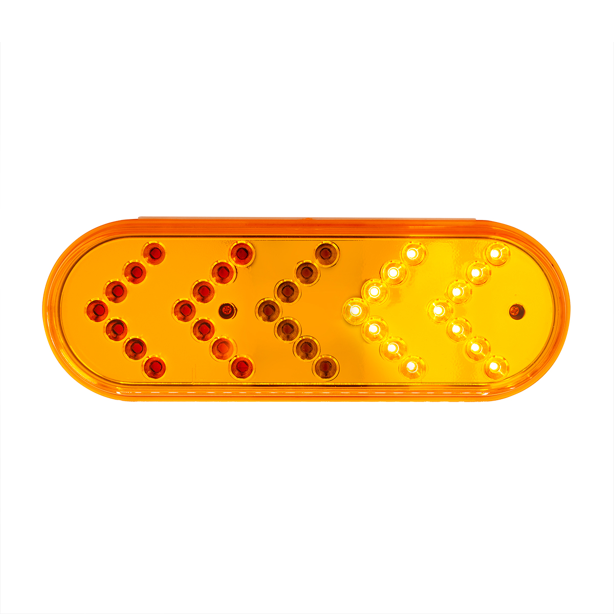 35 LED 6" Reflector Oval Sequential Turn Signal Light - Amber LED/Amber Lens - Thumbnail 2