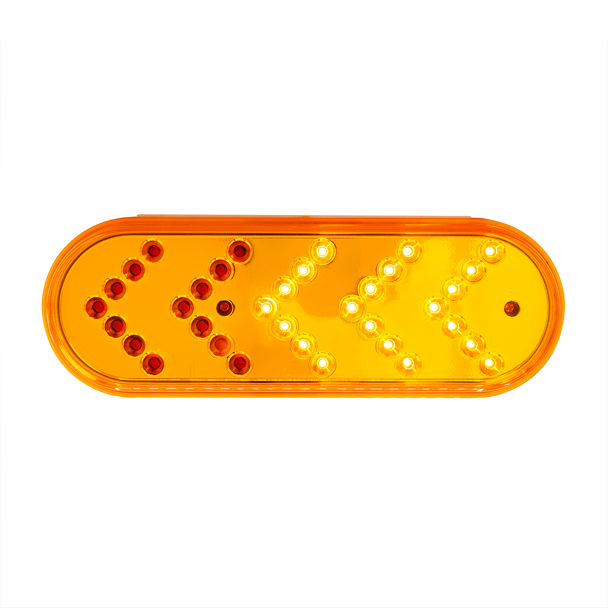 35 LED 6" Reflector Oval Sequential Turn Signal Light - Amber LED/Amber Lens - Thumbnail 3