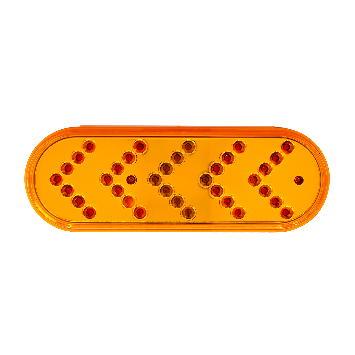 35 LED 6" Reflector Oval Sequential Turn Signal Light - Amber LED/Amber Lens - Thumbnail 6