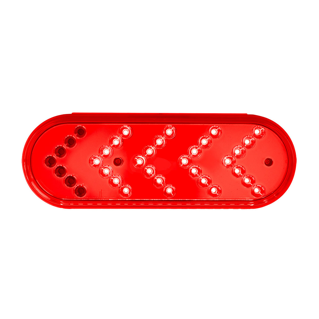 35 LED 6" Reflector Oval Sequential Turn Signal Light - Red LED/Red Lens - Thumbnail 4