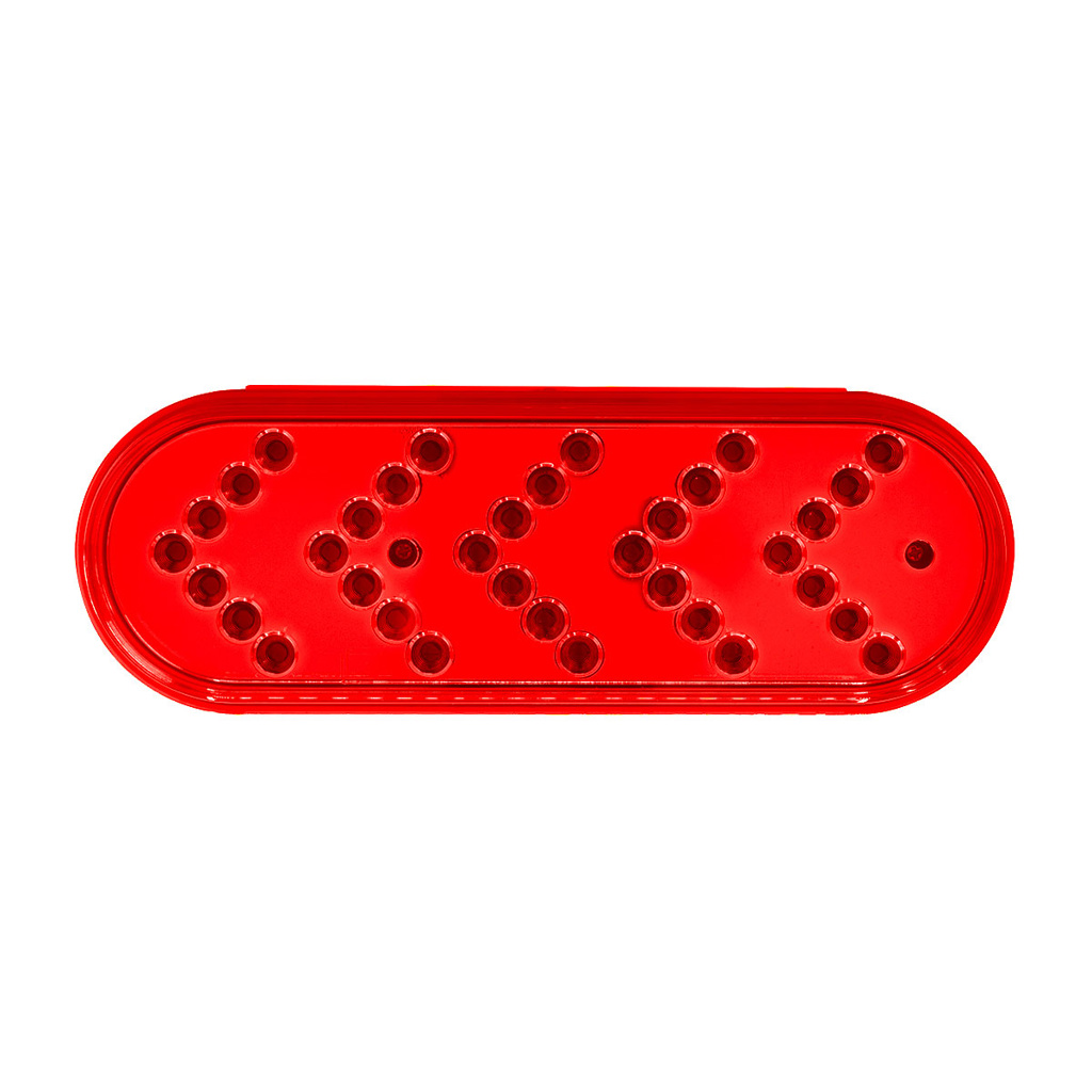 35 LED 6" Reflector Oval Sequential Turn Signal Light - Red LED/Red Lens - Thumbnail 6