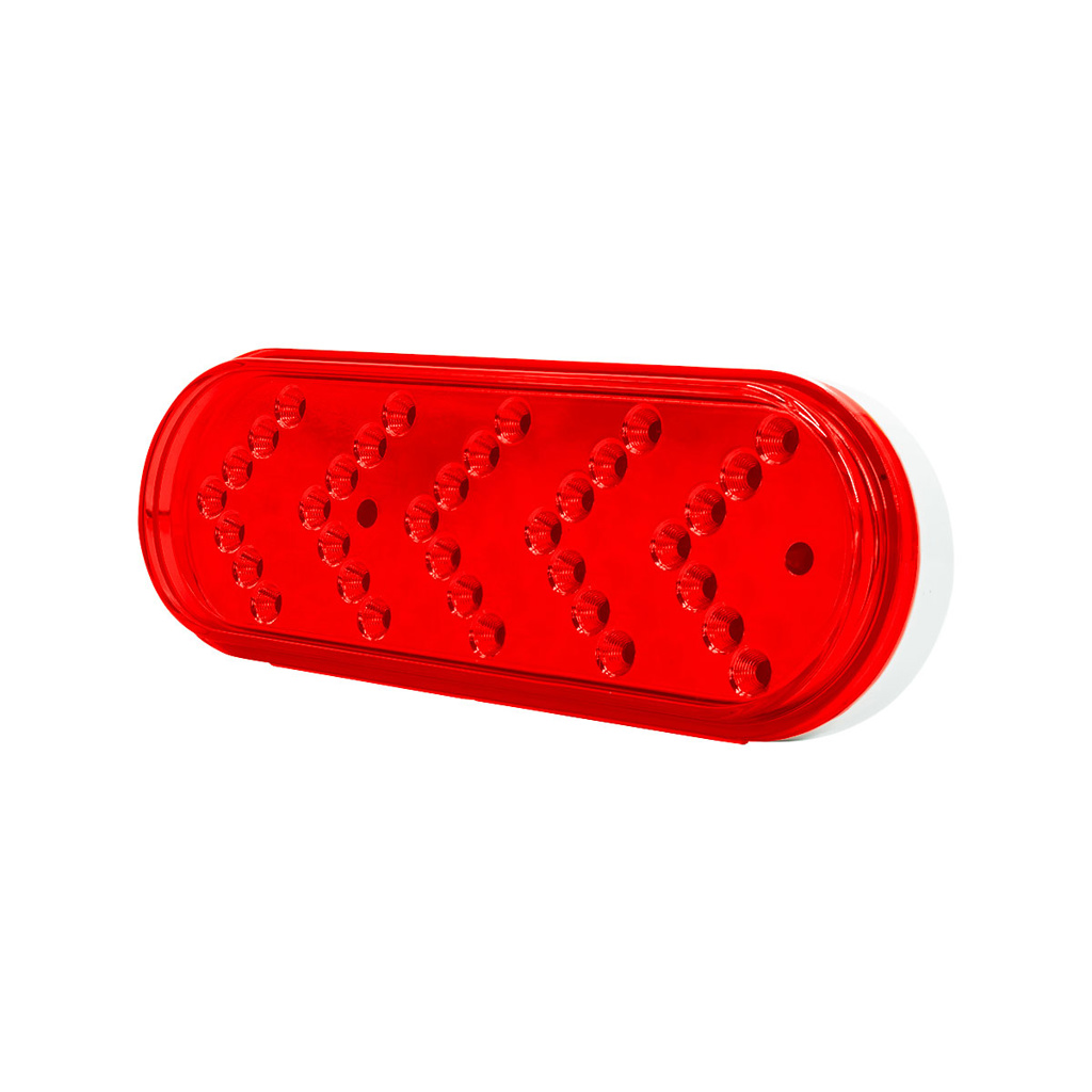 35 LED 6" Reflector Oval Sequential Turn Signal Light - Red LED/Red Lens - Thumbnail 8
