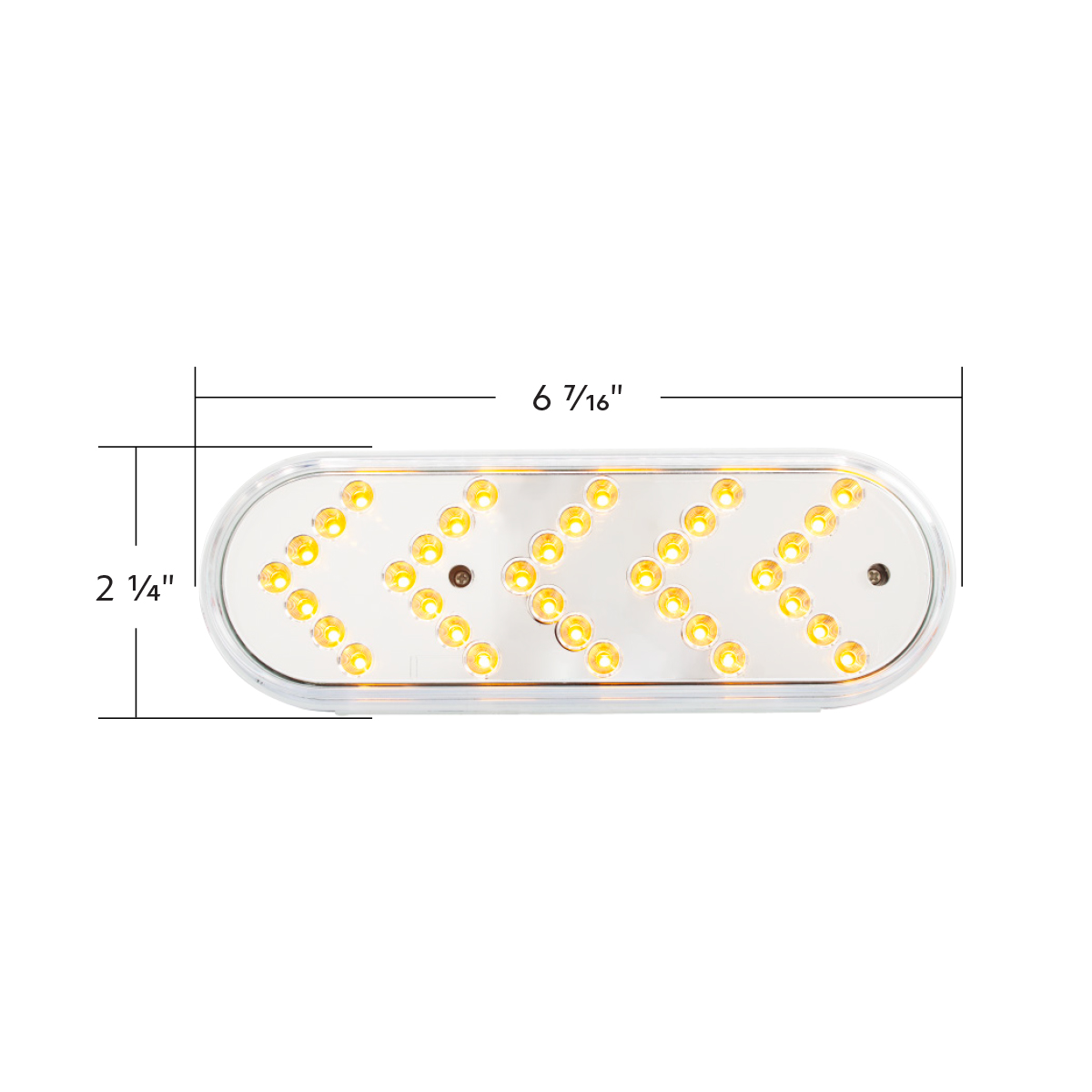 35 LED 6" Reflector Oval Sequential Turn Signal Light - Amber LED/Clear Lens - Thumbnail 11
