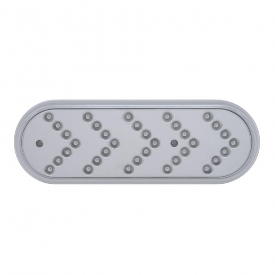 35 LED 6" Reflector Oval Sequential Turn Signal Light - Amber LED/Clear Lens (Bulk)