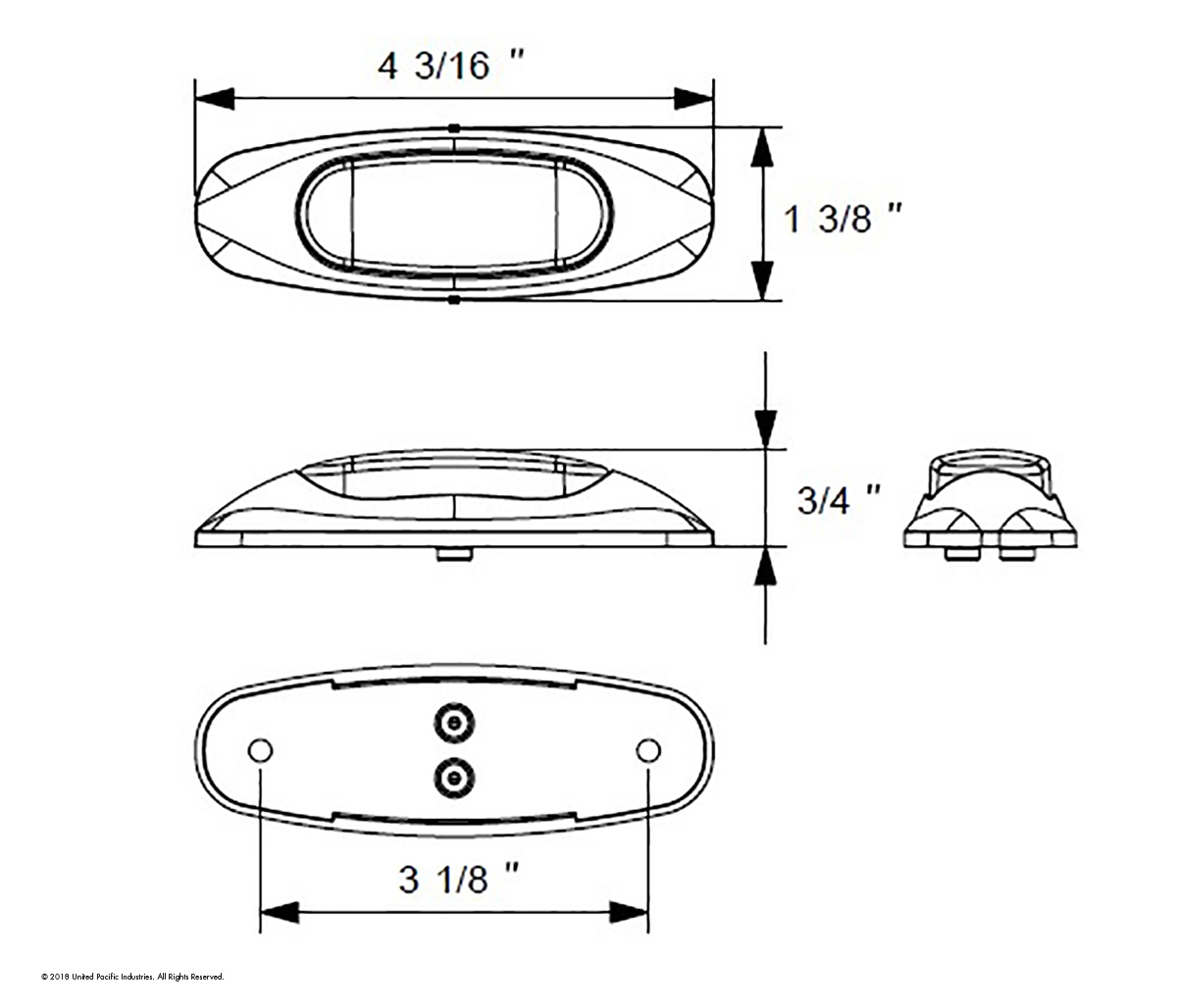 3 LED Reflector Light (Clearance/Marker) - Amber LED/Clear Lens (Bulk) - Thumbnail 3