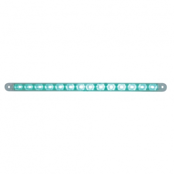 14 LED 12" Auxiliary Strip Light - Green LED/Clear Lens (Bulk)