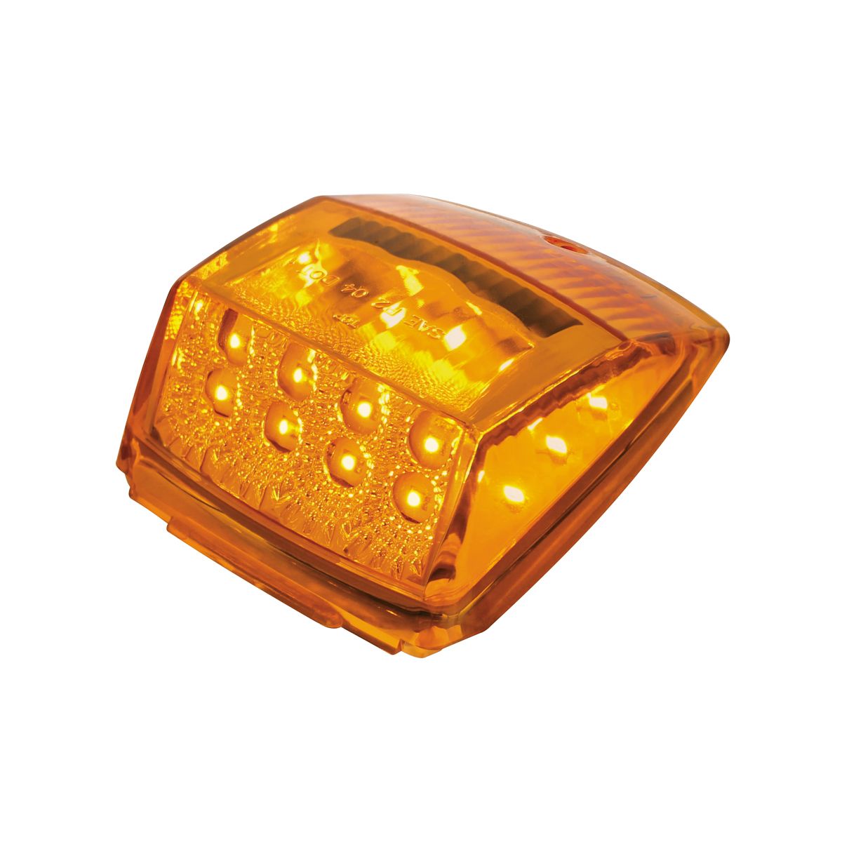 17 LED Reflector Square Cab Light - Amber LED/Amber Lens