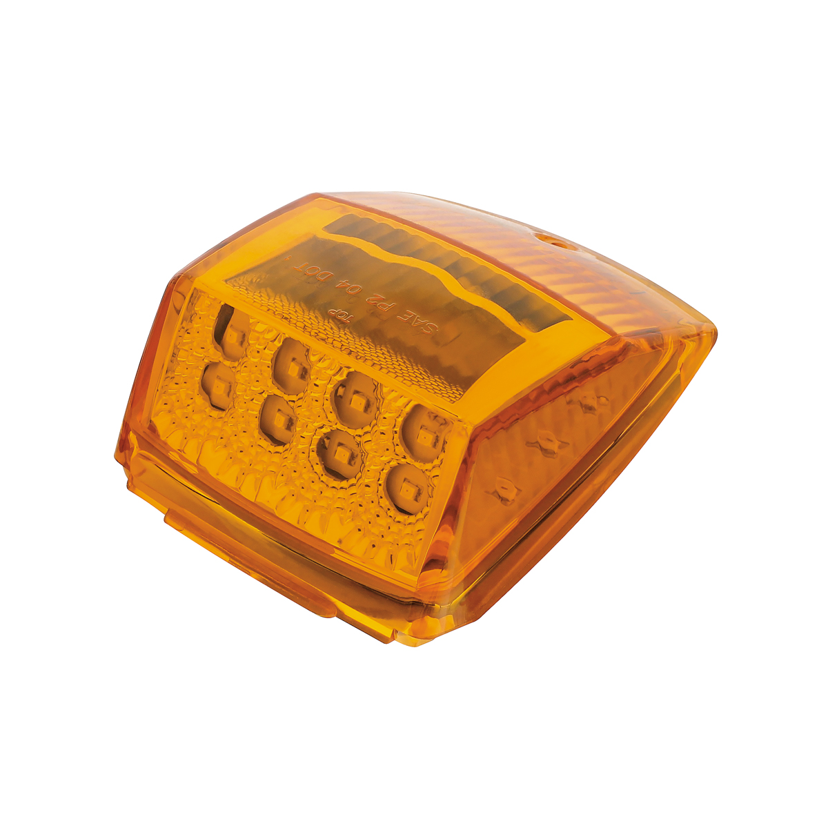 17 LED Reflector Square Cab Light - Amber LED/Amber Lens - Thumbnail 2