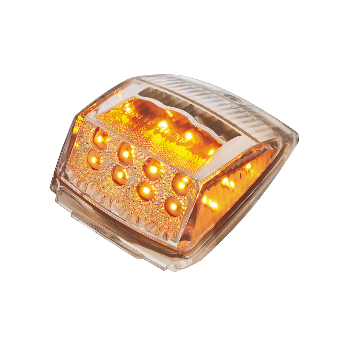17 LED Reflector Square Cab Light - Amber LED/Clear Lens - Thumbnail 6