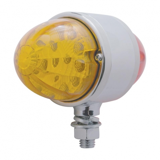 34 LED Reflector Watermelon Double Face Light - Amber & Red LED/Amber & Red Lens - Thumbnail 2