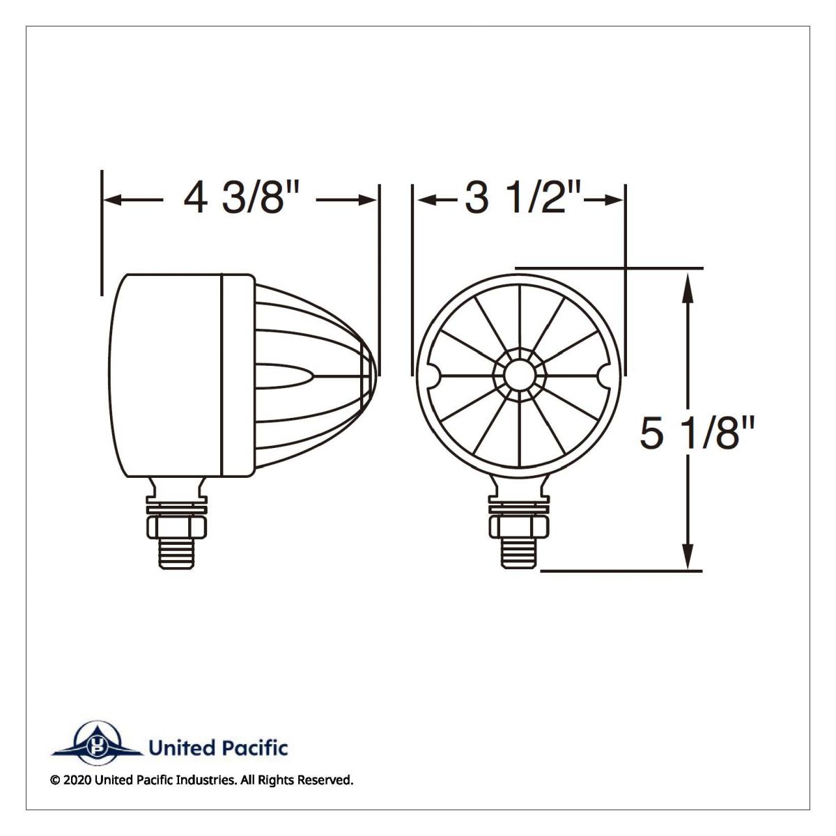 17 LED Reflector Watermelon Single Face Light - Amber LED/Amber Lens - Thumbnail 2