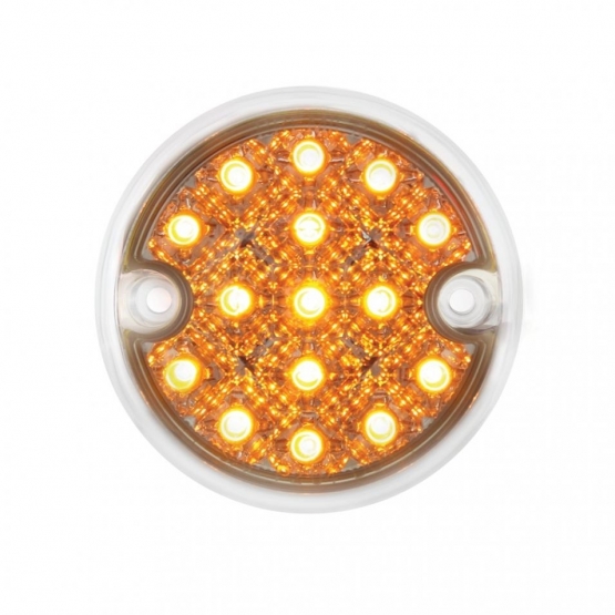 30 LED 3" Dual Function Reflector Double Face Light Kit - Amber & Red LED/Clear Lens - Thumbnail 2
