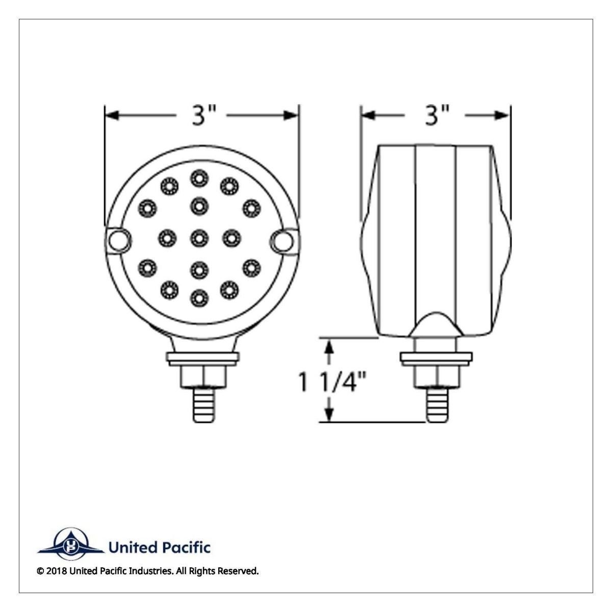 30 LED 3" Dual Function Reflector Double Face Light - Amber & Red LED/Amber & Red Lens - Thumbnail 4