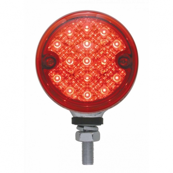 15 LED 3" Reflector Single Face Light - Red LED/Red Lens - Thumbnail 2