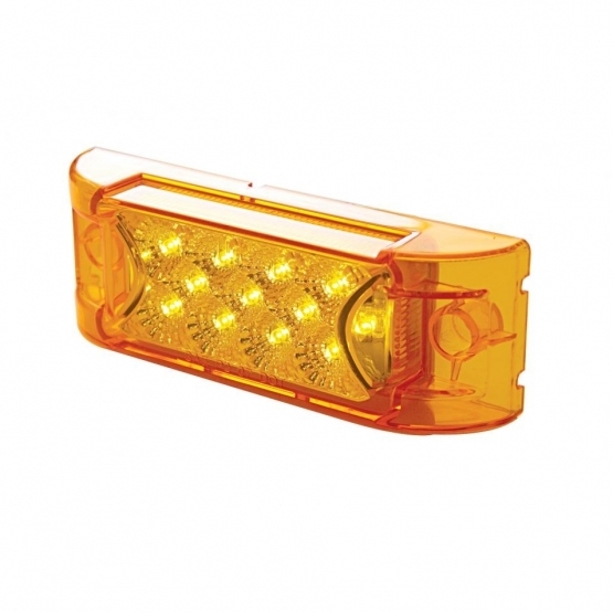 13 LED Reflector Rectangular Light (Clearance/Marker) - Amber LED/Amber Lens - Thumbnail 2