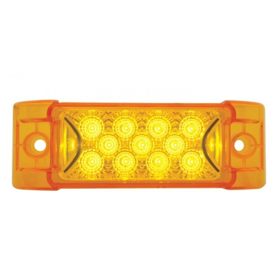 13 LED Reflector Rectangular Light (Clearance/Marker) - Amber LED/Amber Lens (Bulk)