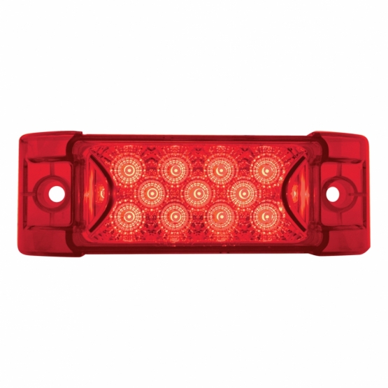 13 LED Reflector Rectangular Light (Clearance/Marker) - Red LED/Red Lens