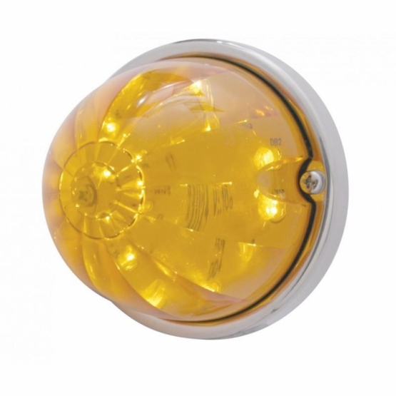 17 LED Watermelon Flush Mount Kit With Low Profile Bezel - Amber LED/Amber Lens