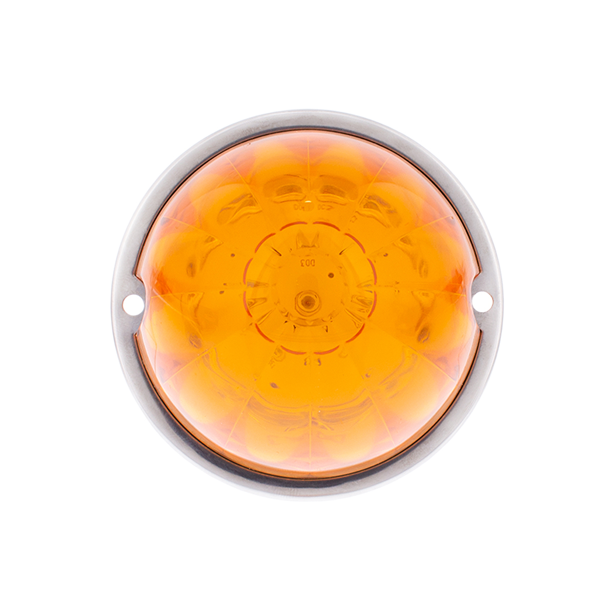 17 LED Watermelon Flush Mount Kit With Low Profile Bezel - Amber LED/Amber Lens - Thumbnail 4