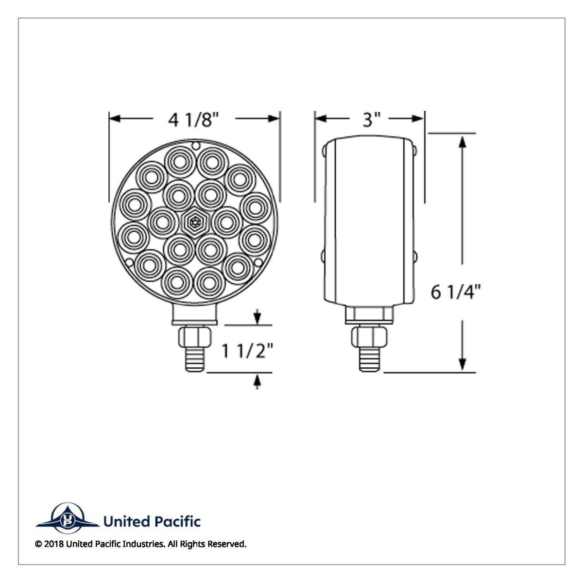 36 LED Reflector Double Face Turn Signal Light - Amber & Red LED/Amber & Red Lens - Thumbnail 6