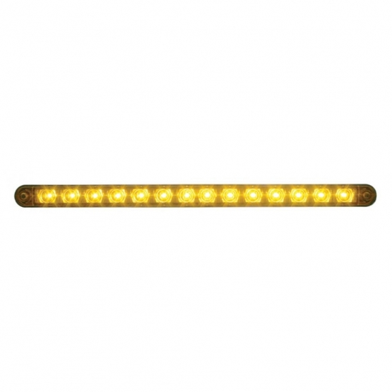 14 LED 12" Turn Signal Light Bar With Bezel - Amber LED/Amber Lens