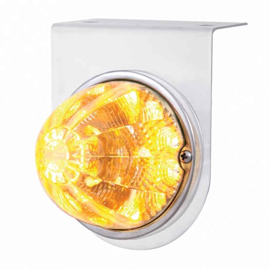Stainless Light Bracket With 17 LED Watermelon Reflector Light - Amber LED/Clear Lens