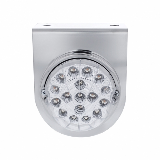 Stainless Light Bracket With 17 LED Dual Function Clear Reflector Light - Clear Lens - Thumbnail 2