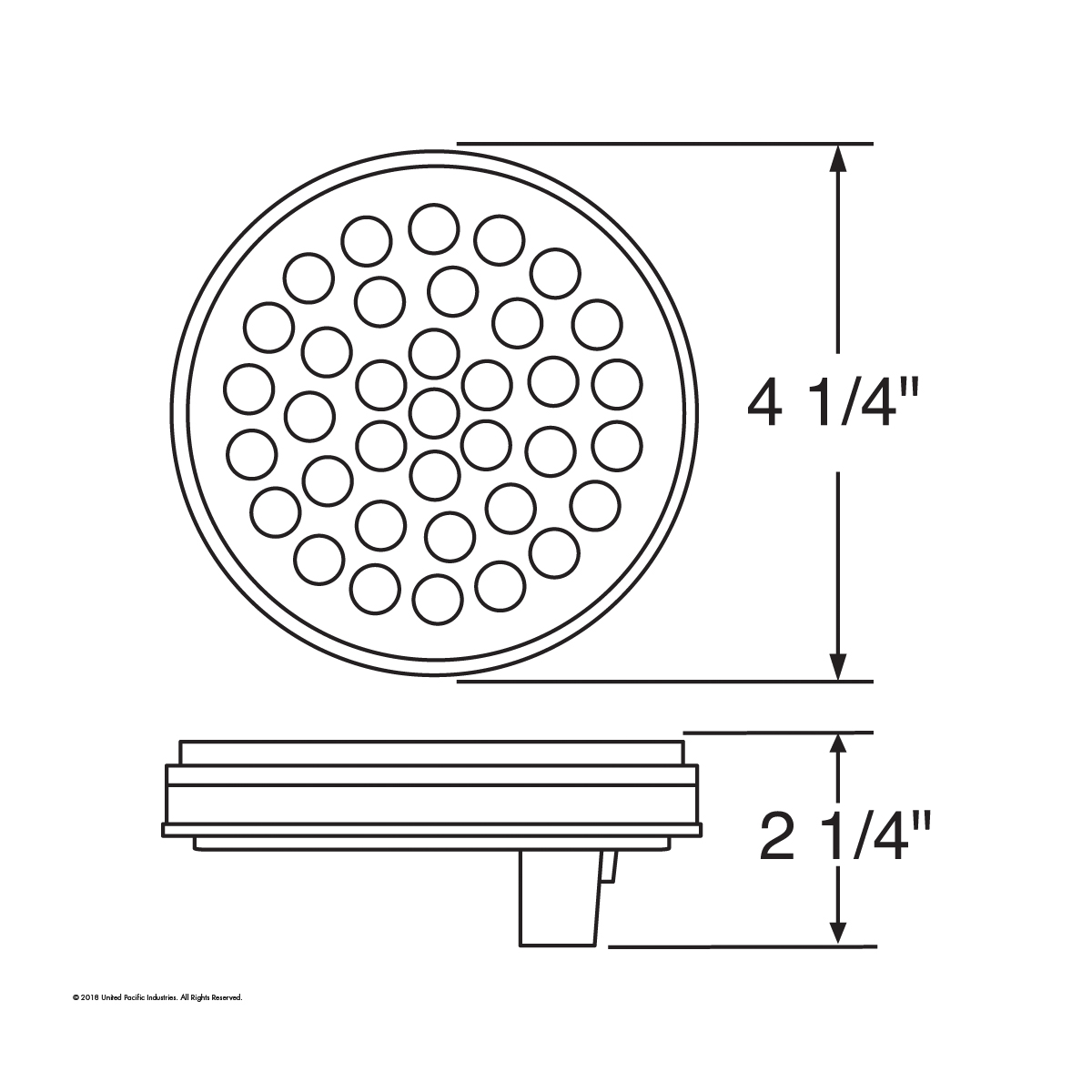 36 LED 4" Round Light (Stop, Turn & Tail) - Red/Clear Lens - Thumbnail 4