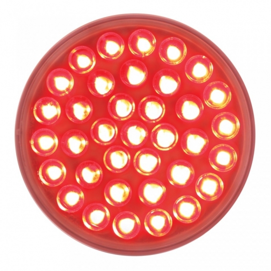 36 LED 4" Round Light (Stop, Turn & Tail) - Red/Clear Lens (Bulk)