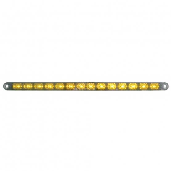 14 LED 12" Auxiliary strip Light - Amber LED/Chrome Lens (Bulk)