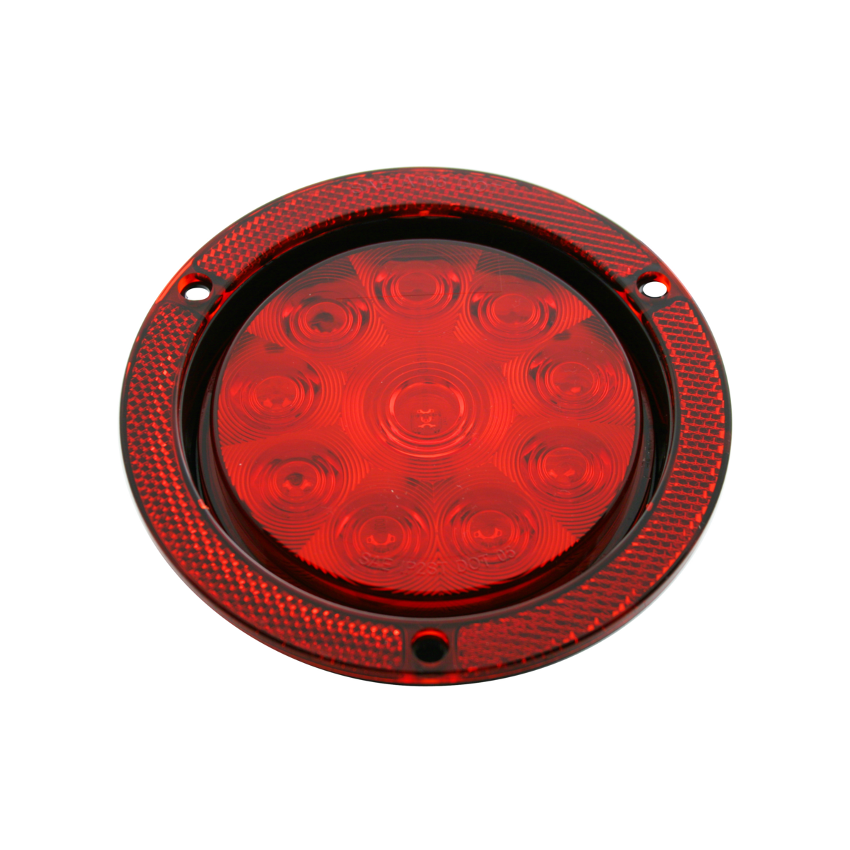 10 LED 4" Round Reflex Flange Mount Light (Stop, Turn & Tail) - Red LED/Red Lens - Thumbnail 2