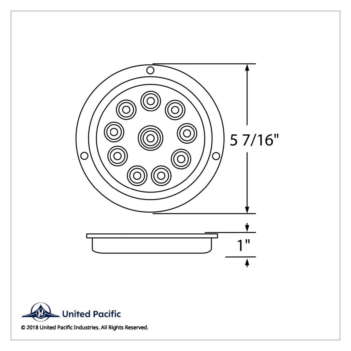 10 LED 4" Round Reflex Flange Mount Light (Stop, Turn & Tail) - Red LED/Red Lens - Thumbnail 3