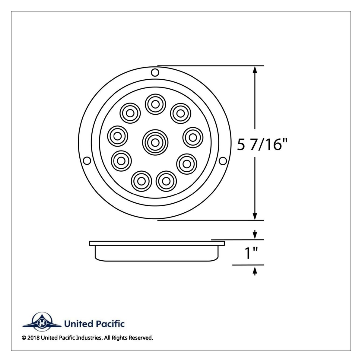 10 LED 4" Round Reflex Flange Mount Light (Stop, Turn & Tail) - Red LED/Red Lens - Thumbnail 4