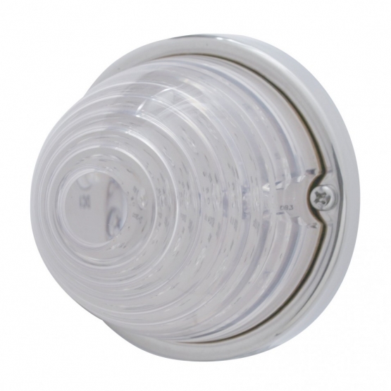 17 LED Beehive Flush Mount Kit With Low Profile Bezel - Amber LED/Clear Lens