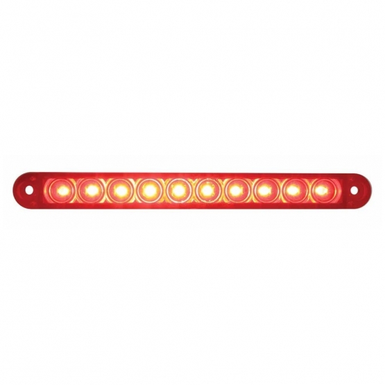 10 LED 6-1/2" Light Bar Only (Stop, Turn & Tail) - Red LED/Red Lens
