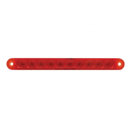 10 LED 6-1/2" Light Bar Only (Stop, Turn & Tail) - Red LED/Red Lens - Thumbnail 2