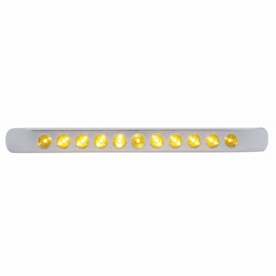 11 LED 17" Turn Signal Light Bar With Bezel - Amber LED/Amber Lens