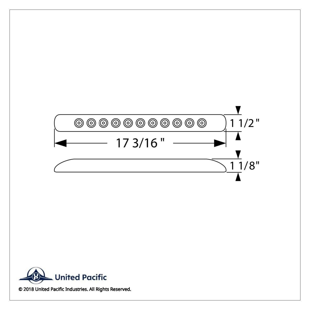 11 LED 17" Turn Signal Light Bar With Bezel - Amber LED/Amber Lens - Thumbnail 3