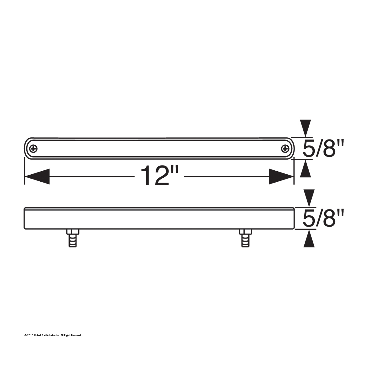 14 LED 12" Auxiliary strip Light With Bezel - Red LED/Chrome Lens - Thumbnail 3